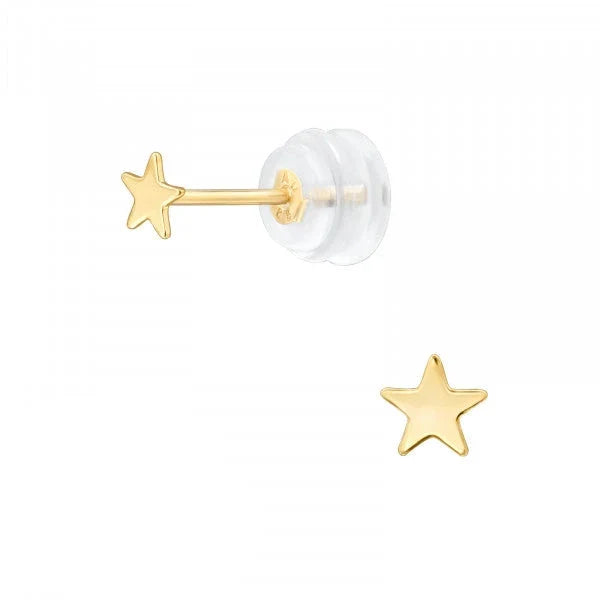  14k  Gold Star Earrings