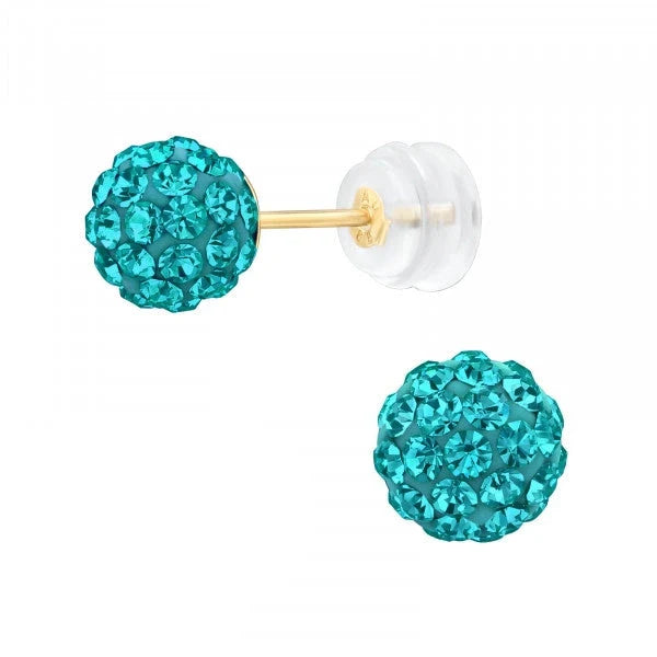 14k  Gold  Blue Stud Earrings