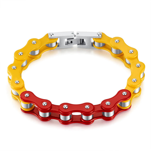 Steel Two Tone Biker Bracelet