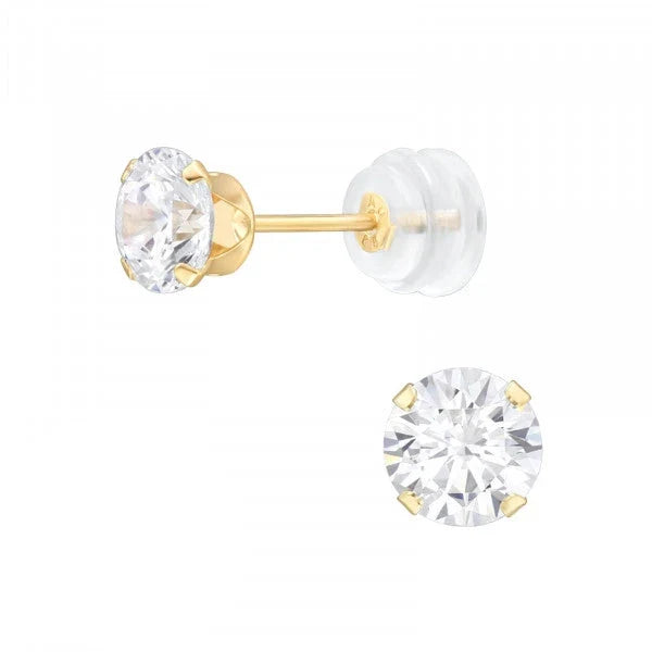 14k Gold Round Earrings