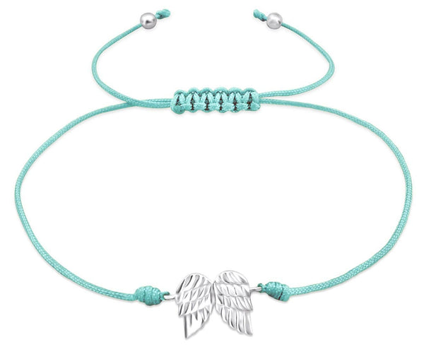 Sterling Silver Wings Corded Bracelet