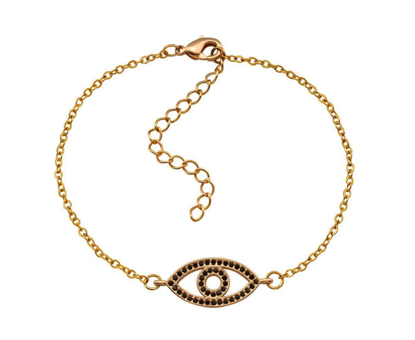 Surgical Steel Rose Gold Plated Evil Eye Bracelet