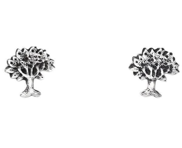 Sterling Silver Tree of Life Stud Earrings