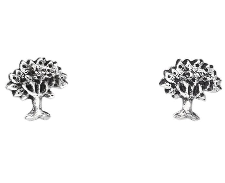 Sterling Silver Tree of Life Stud Earrings