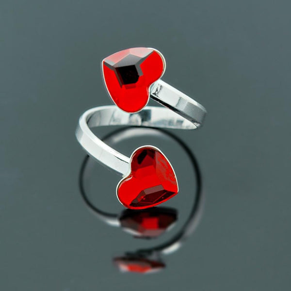 Light Siam Hearts Wedding Ring