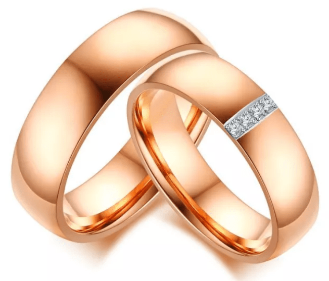 Rose Gold  Wedding Engagement Ring for Couple