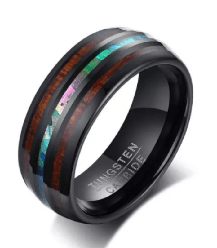 Wood & Sheel Tungsten Ring