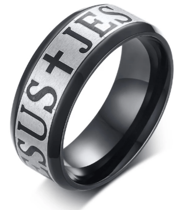 Mens Jesus Cross Ring