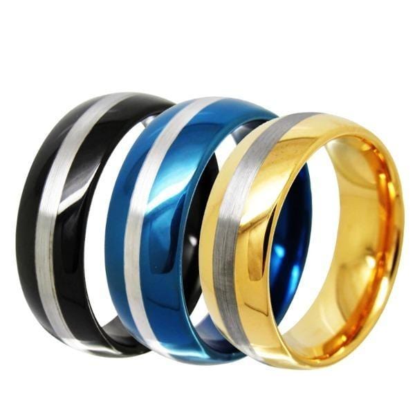 Tungsten 8mm Matte Line Ring