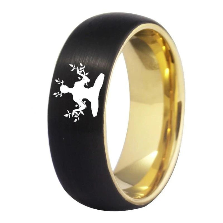 Tungsten Two Tone Yoga Ring