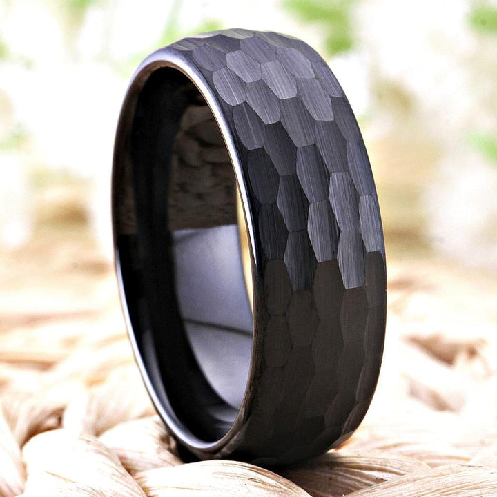 Textured Tungsten Mens Ring