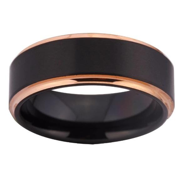 Two Tone Matte Tungsten Ring