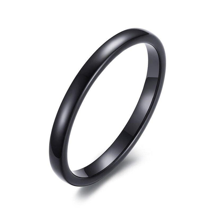 Womens Tungsten Carbide Black plated Wedding Bands