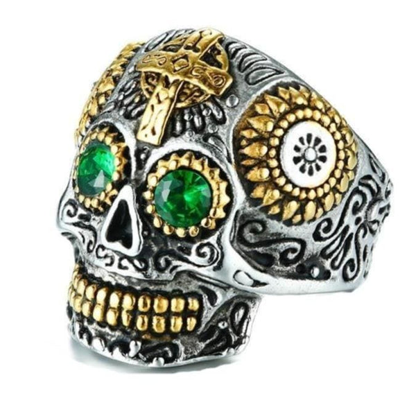 Mens Mexican Sugar Skull Ring