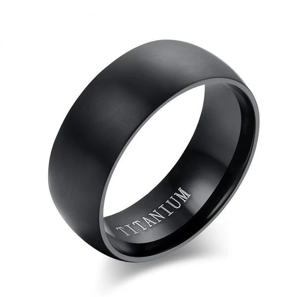 Mens Black Titanium  Ring